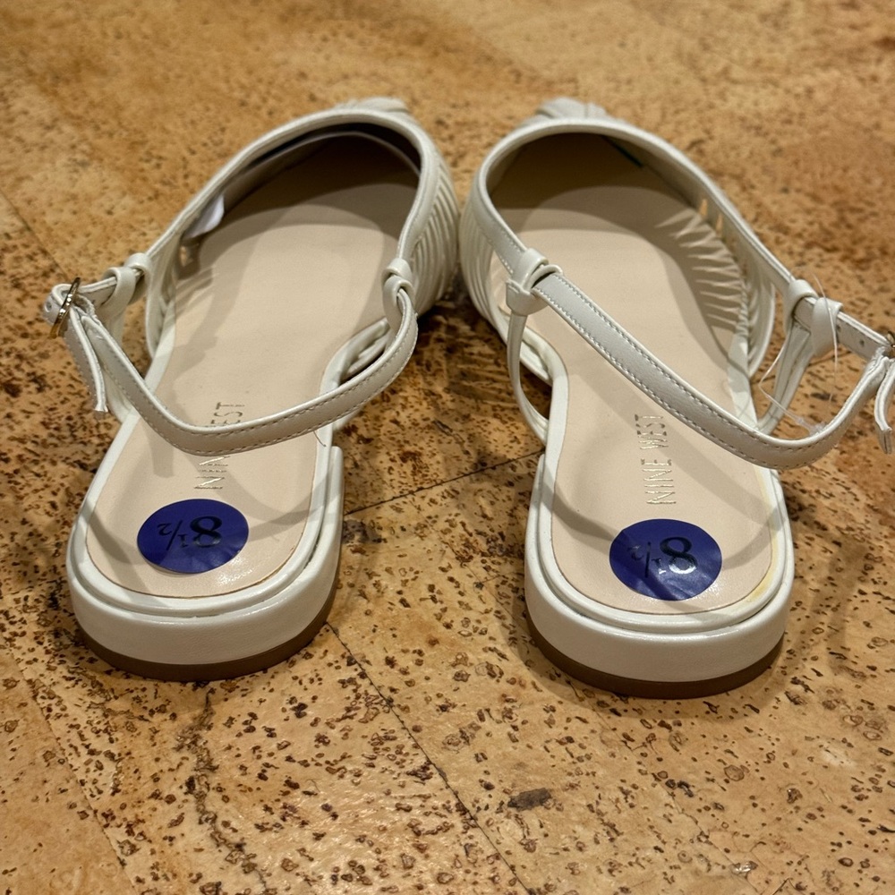 New Nine West Cream Pointed-Toe Slingback Flats  Size 8 1/2 Women’s - Picture 14 of 15